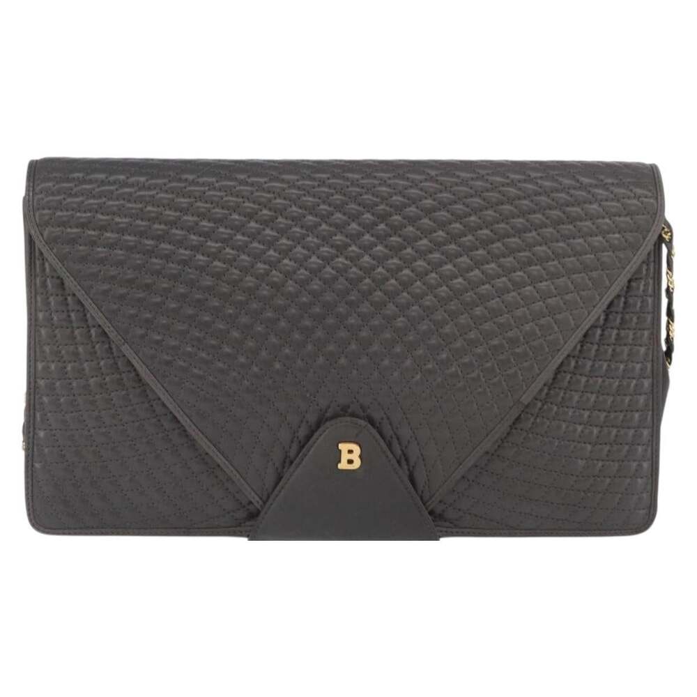 Bally Leather Chain Shoulder Bag Gray